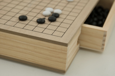 Preview: Go-Holzbox mit Schubladen, Buchenfurnier